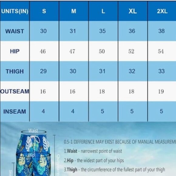 Men's Swim Trunks with Mesh Lining, Quick Dry Board Shorts with Pockets - Picture 6 of 6